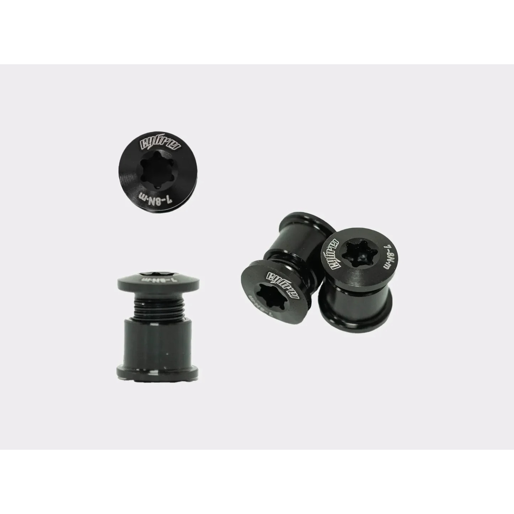 Cybrei Aluminium 2X Chainring Bolt Kit - Black (1 set = 5 bolts)