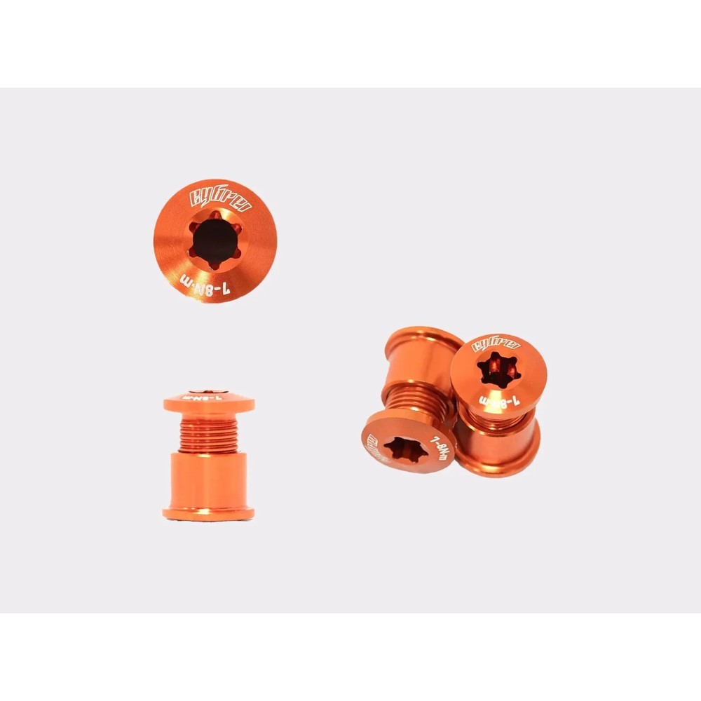 Cybrei Aluminium 2X Chainring Bolt Kit - Copper (1 set = 5 bolts)