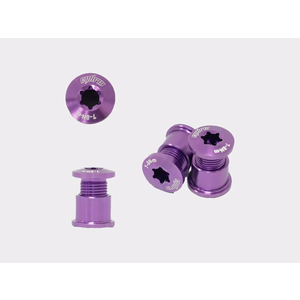 Cybrei Aluminium 2X Chainring Bolt Kit - Purple (1 set = 5 bolts)