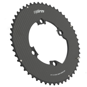 Cybrei Metarbon Aero Carbon 2X Chainring Outer 50T - Black Matte