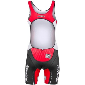 Santini Sleeveless Triathlon Trisuit Lady Skinsuit Red 